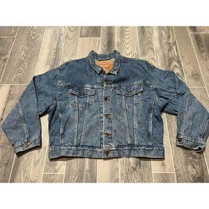 VINTAGE LEVIS DENIM TRUCKER JEAN JACKET 70598 4891 MEN'S SIZE L MADE IN USA